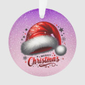 Scharlachroter Santa-Hut-Glanz Ornament (Vorderseite)