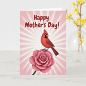 Scharlachroter Vogel Muttertagsrose Karte (Gelbe Blume)