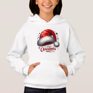 Scharlachroter Weihnachtsmannhut-Glanz Hoodie