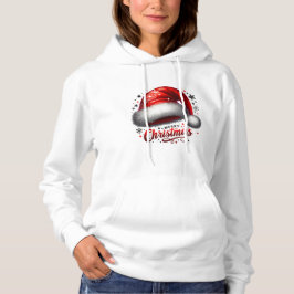 Scharlachroter Weihnachtsmannhut-Glanz Hoodie