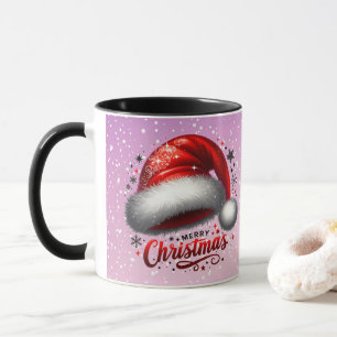 Scharlachroter Weihnachtsmannhut-Glanz Tasse