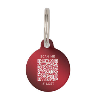 Scharlachrotes benutzerdefiniertes QR-Code-Hundeha Haustiermarke