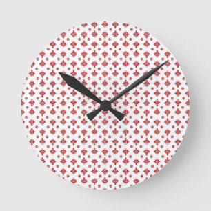 Scharlachrotes Kreuz in Harmonie Runde Wanduhr