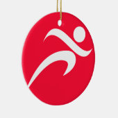 Scharlachrotes Laufen Keramikornament (Rechts)