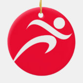 Scharlachrotes Laufen Keramikornament (Hinten)