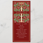 Scharlachrotes mittelalterliches goldenes florales programm (Vorderseite)