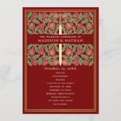 Scharlachrotes mittelalterliches goldenes florales programm (Vorderseite)