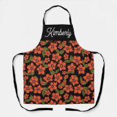 Scharlachrotes Pimpernell-Blumenmuster mit individ Schürze (Vorderseite)