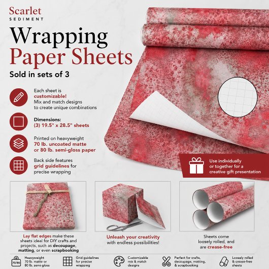 Scharlachrotes Sediment Geschenkpapier Set