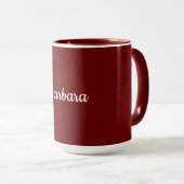 Scharlachrotes Template, weißer Text, Tasse (VorderseiteRechts)