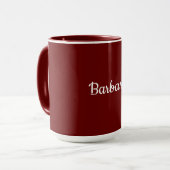 Scharlachrotes Template, weißer Text, Tasse (Vorderseite Links)