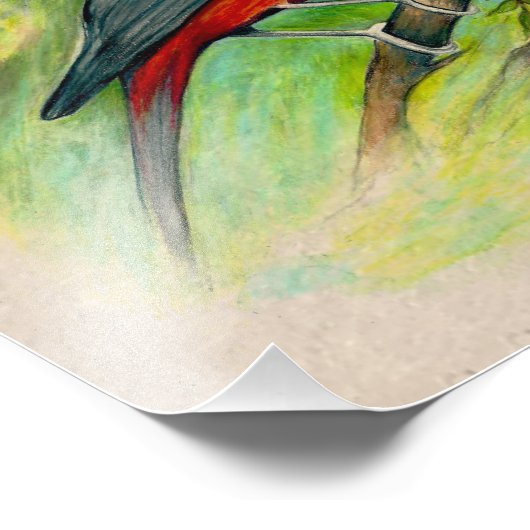 Scharlachteppiche Aquarellfarbener Bleistift Zeich Fotodruck (Ecke)