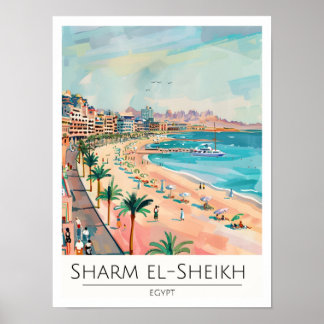Scharm El-Scheich Ägypten Vintage-Illustration Rei Poster