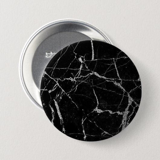 Scharze silberne Marmoroptik Button (Vorne & Hinten)