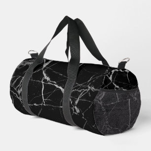 Scharze silberne Marmoroptik Duffle Bag