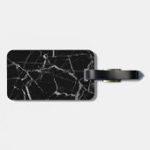 Scharze silberne Marmoroptik Gepäckanhänger (Rückseite horizontal)
