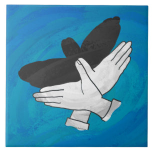 Schatten Adler Auf Blau Fliese