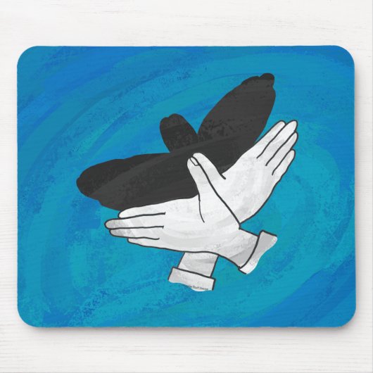 Schatten Adler Auf Blau Mousepad (Vorne)