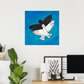 Schatten Adler Auf Blau Poster (Heimbüro)