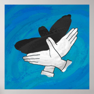 Schatten Adler Auf Blau Poster
