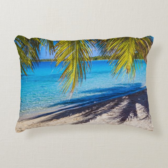 Schatten am Strand Dekokissen (Vorderseite)