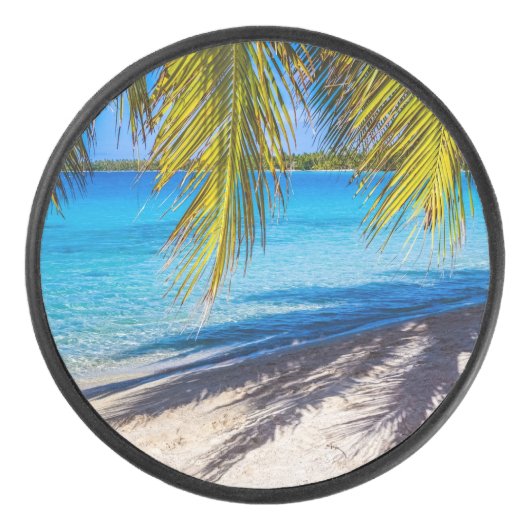 Schatten am Strand Eishockey Puck (Vorderseite)