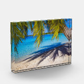 Schatten am Strand Fotoblock (Links)