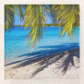 Schatten am Strand Glasuntersetzer (Vorderseite)
