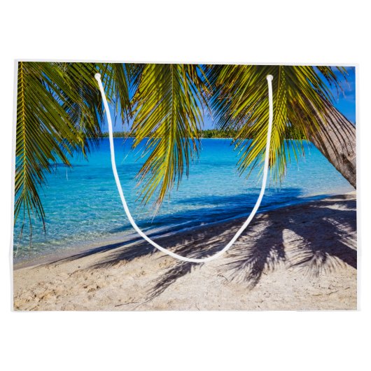 Schatten am Strand Große Geschenktüte (Rückseite)