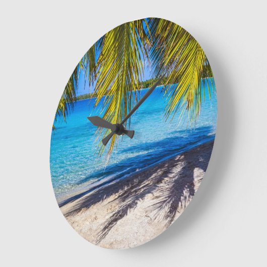 Schatten am Strand Große Wanduhr (Winkel)