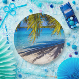 Schatten am Strand Pappteller