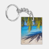 Schatten am Strand Schlüsselanhänger (Vorderseite links)
