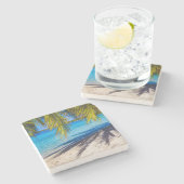 Schatten am Strand Steinuntersetzer (Seitenansicht)