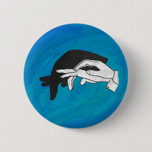 Schatten-Ameisenbär auf Blau Button