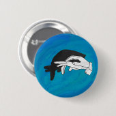 Schatten-Ameisenbär auf Blau Button (Vorne & Hinten)