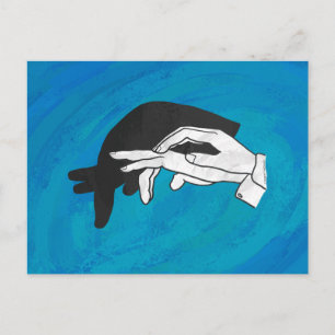 Schatten-Ameisenbär auf Blau Postkarte