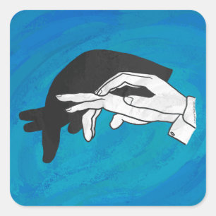 Schatten-Ameisenbär auf Blau Quadratischer Aufkleber