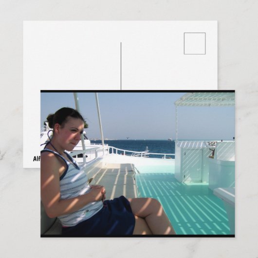 Schatten auf dem Sonnendeck Postkarte (Vorne/Hinten)