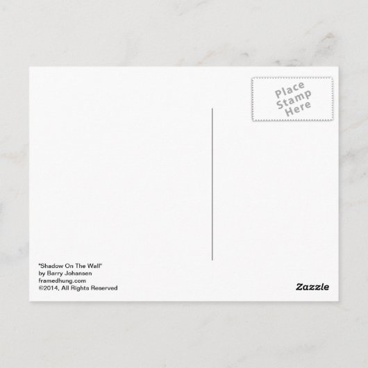 Schatten auf der Postkarte (Rückseite)