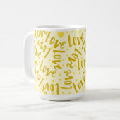 SCHATTEN AUS GELBHAND, DIE VALENTINE-LIEBE ZURÜCKG KAFFEETASSE (Vorderseite Links)