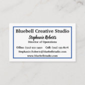 Schatten blauer Blumen Visitenkarte (Rückseite)