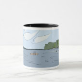 Schatten-Bucht-Panorama-Tasse [Schwarzes "Wecker"] Tasse (Zentrum)