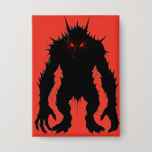 Schatten-Dämon-Monster Rote Augen Horror-Geschenk Button (Vorderseite)