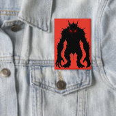 Schatten-Dämon-Monster Rote Augen Horror-Geschenk Button (Insitu)