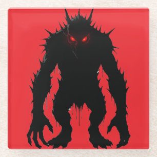 Schatten-Dämon-Monster Rote Augen Horror-Geschenk Glasuntersetzer
