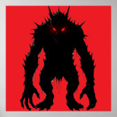 Schatten-Dämon-Monster Rote Augen Horror-Geschenk Poster (Vorne)