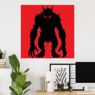 Schatten-Dämon-Monster Rote Augen Horror-Geschenk Poster