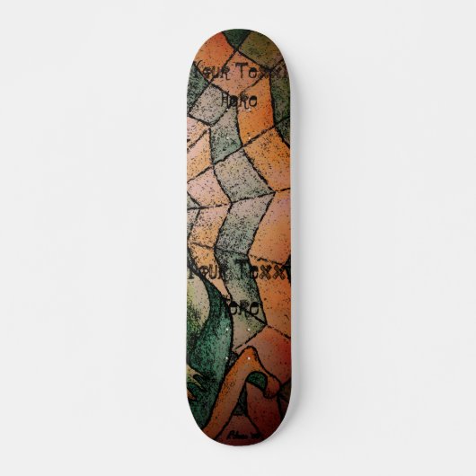 Schatten der abstrakten retro Kunst des grünen Skateboard (Vorne)