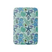 Schatten der blauen Seashells und des Badematte (Vorderseite Vertikal)