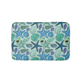 Schatten der blauen Seashells und des Badematte (Vorderseite)